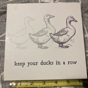 Keep Your Ducks in a Row wall art 6x6